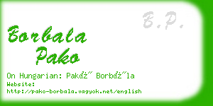 borbala pako business card